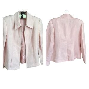 🍁 NWT Alanni by DonnyBrook Pink Linen Blazer Jacket